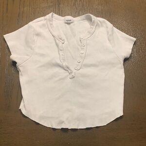 White button crop top